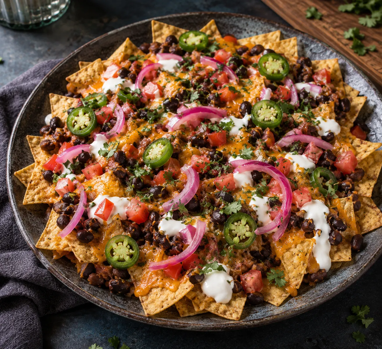 Spicy Baked Black Bean Nachos