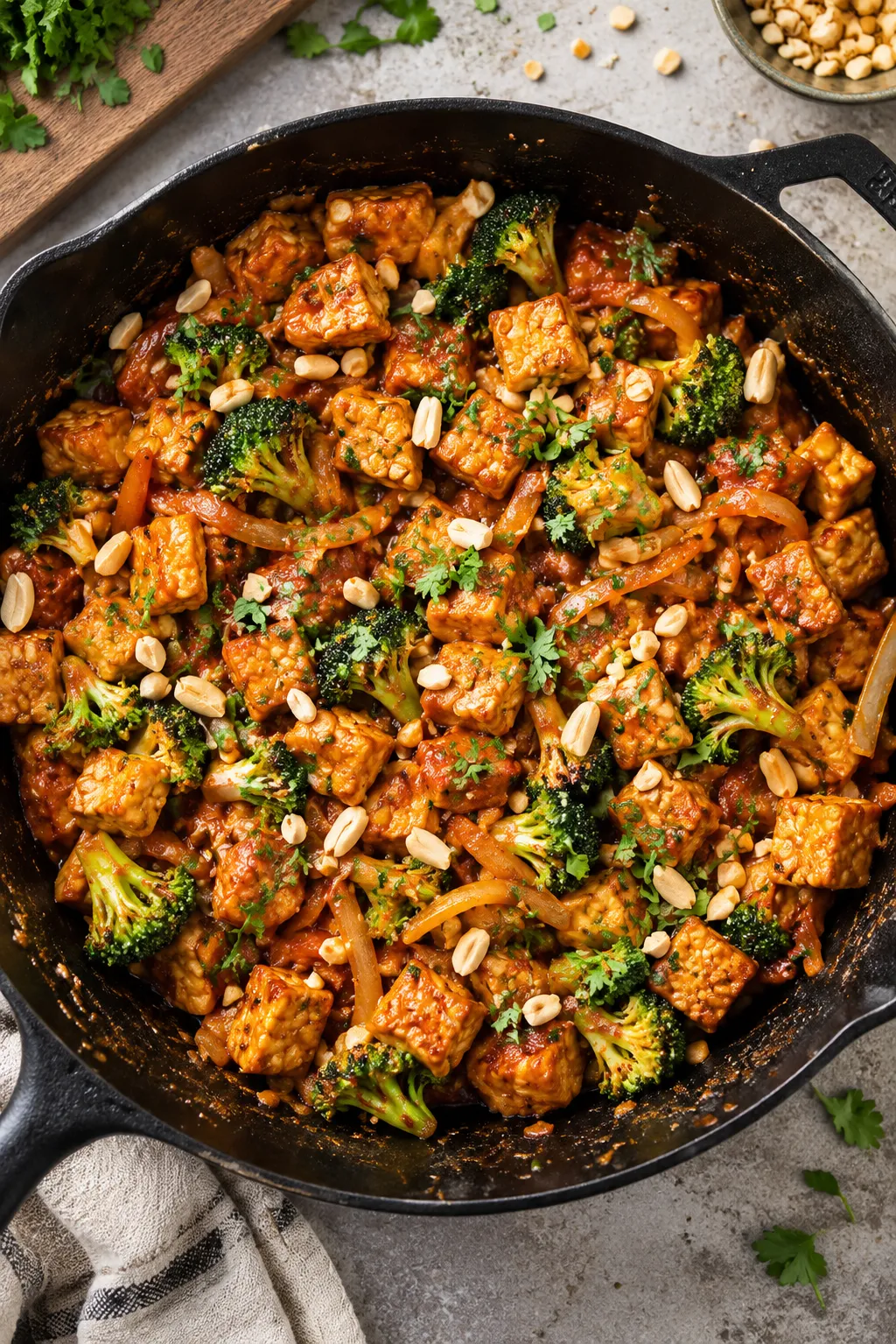 Peanut Tempeh Stir Fry